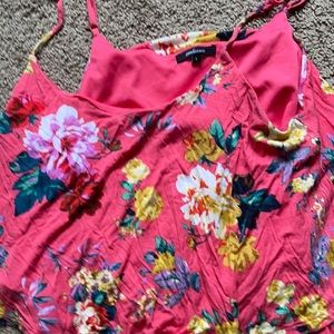 Layered pink floral romper